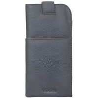 Yoshi Bronte Bookworm Library Grey Leather Glasses Case