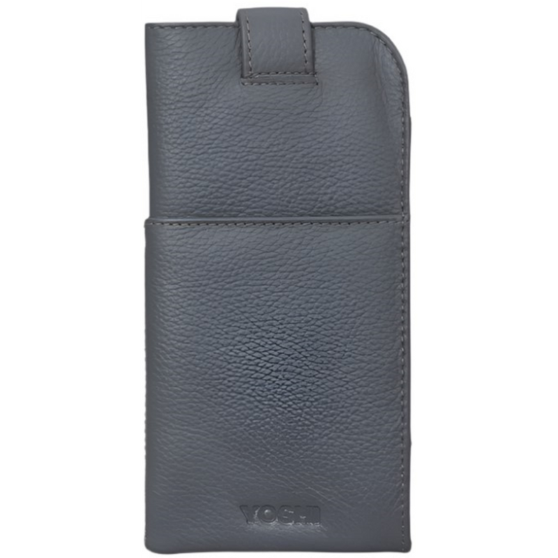 Yoshi Bronte Bookworm Library Grey Leather Glasses Case