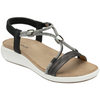 Lotus Bruna Black Sandals