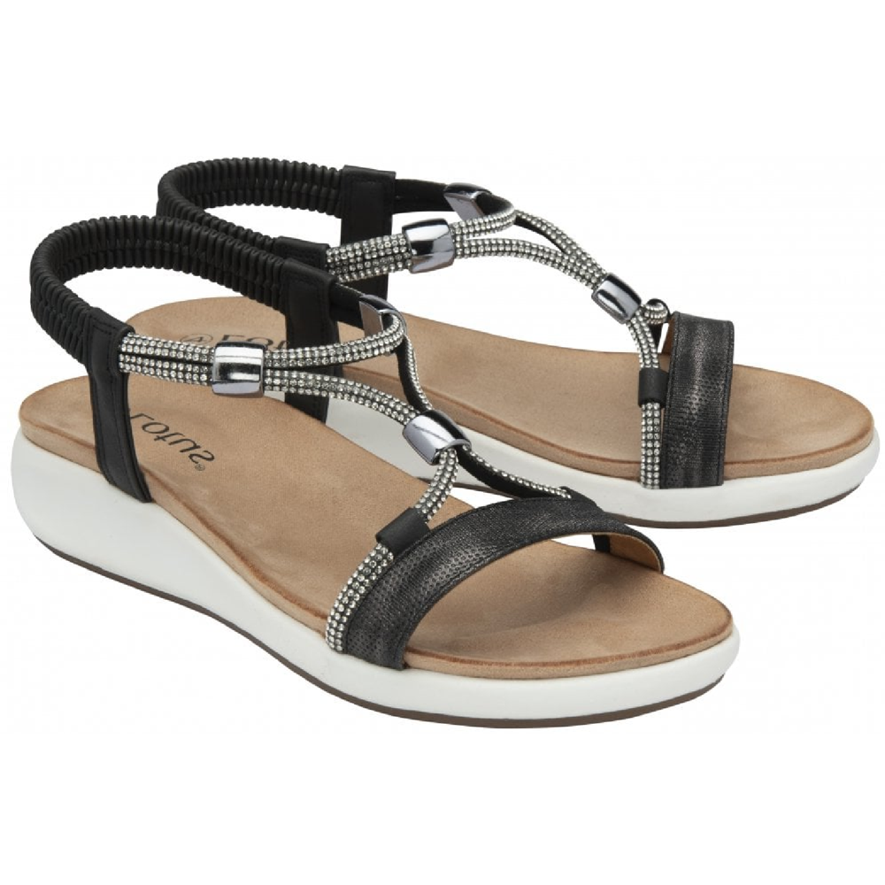 Lotus Bruna Black Sandals