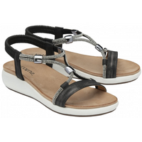 Lotus Bruna Black Sandals