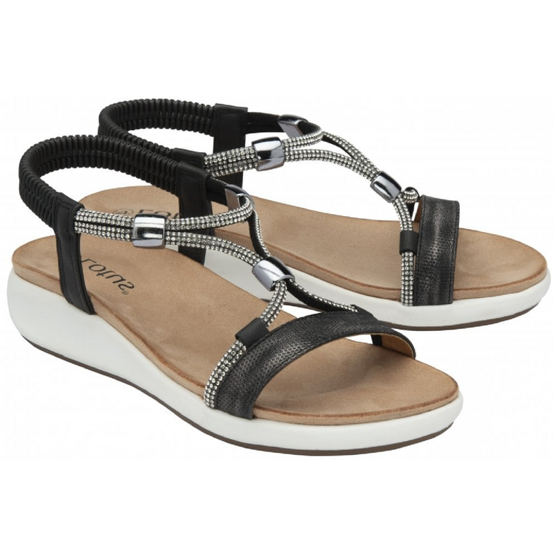 Lotus Bruna Black Sandals