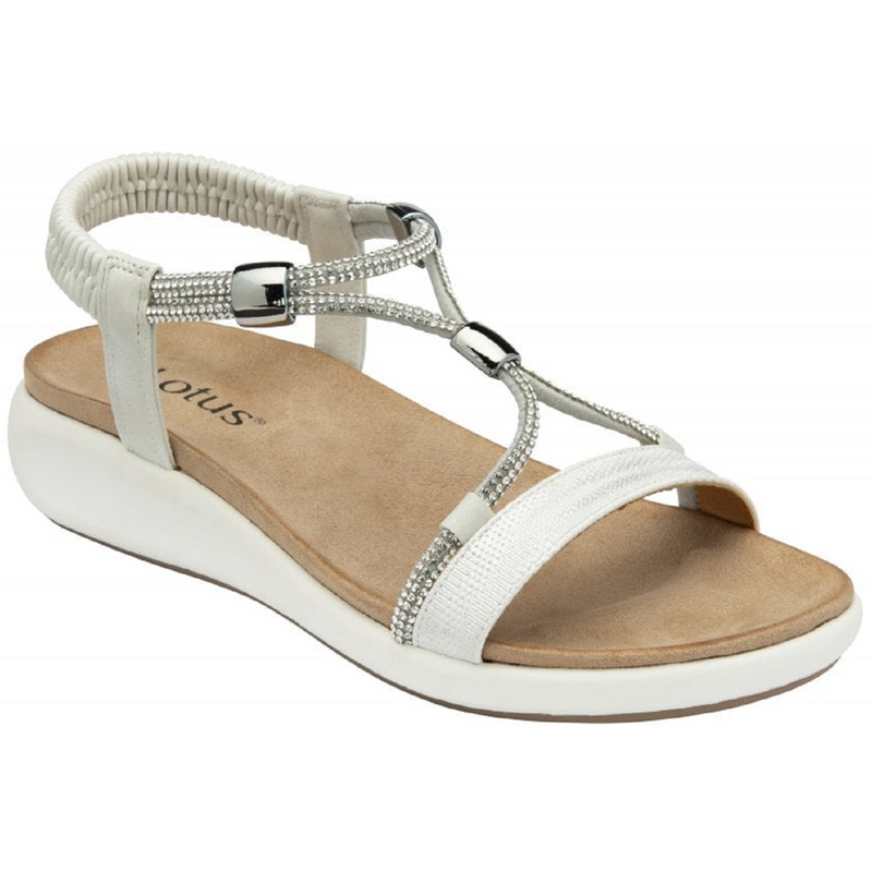 Lotus Bruna White Sandals