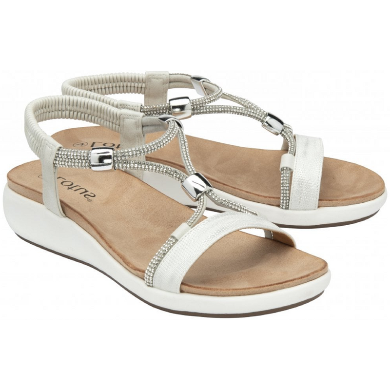 Lotus Bruna White Sandals