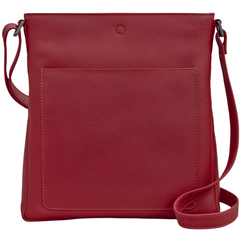 Yoshi Bryant Cherry Red Leather Cross Body Bag