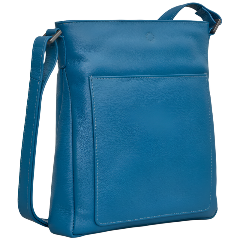 Yoshi Bryant Petrol Blue Leather Cross Body Bag