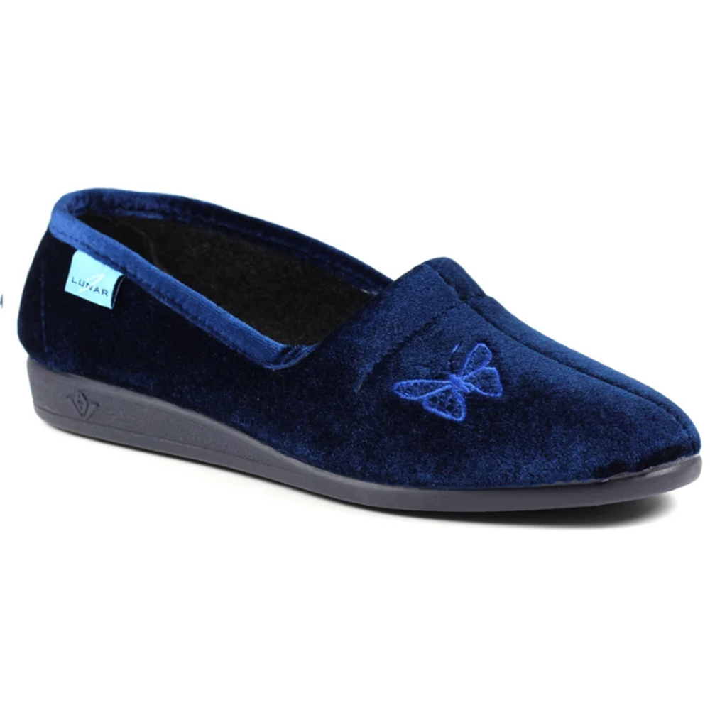 Lunar Butterfly Blue Slippers