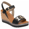 Lotus Carina Black Sandals