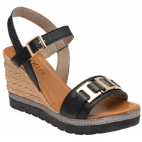 Lotus Carina Black Sandals