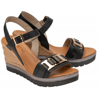 Lotus Carina Black Sandals