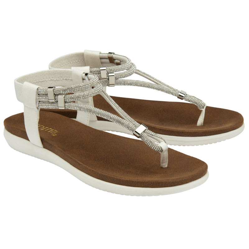 Lotus Chica White Sandals