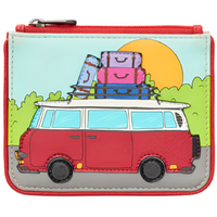 Yoshi Camper Van Red Leather Zip Top Purse