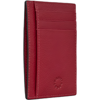 Yoshi Cherry Red Leather Card Holder with ID Window