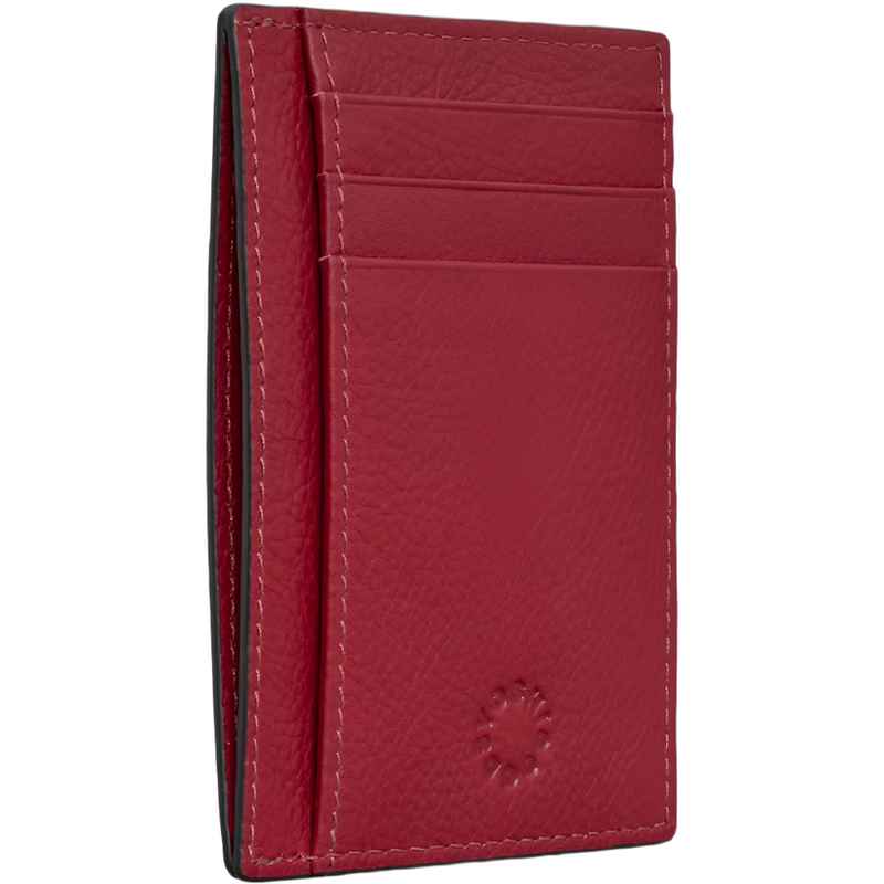 Yoshi Cherry Red Leather Card Holder with ID Window