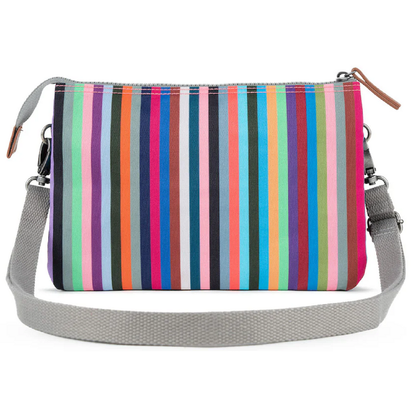 Roka Carnaby Crossbody XL Recycled Canvas Multi Stripe Bag