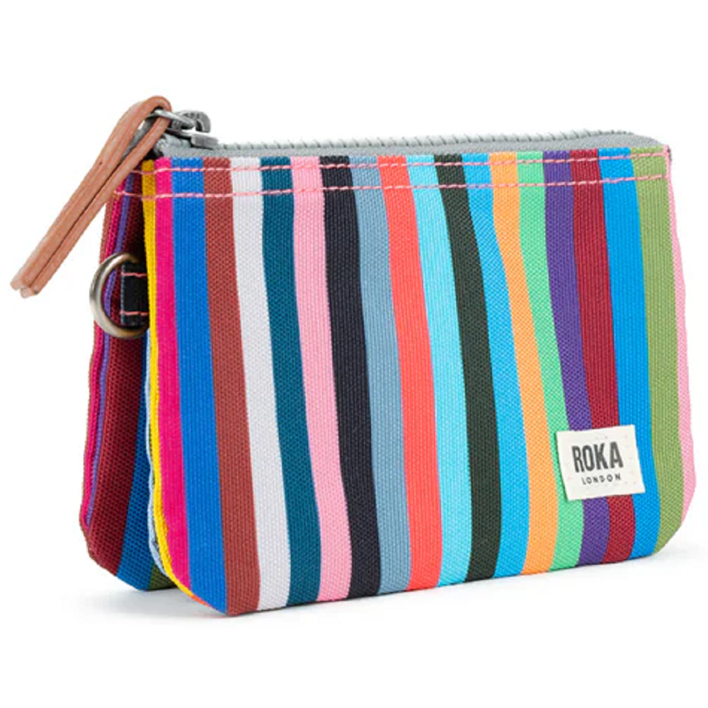 Roka Carnaby Recycled Canvas Multi Stripe Wallet