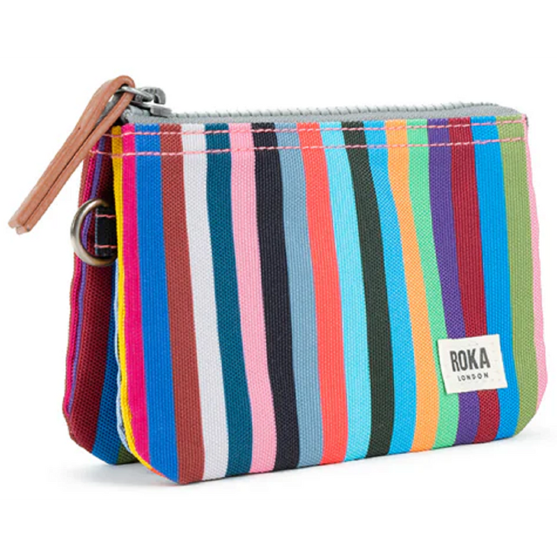 Roka Carnaby Recycled Canvas Multi Stripe Wallet