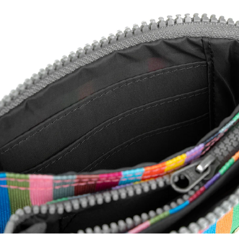 Roka Carnaby Recycled Canvas Multi Stripe Wallet