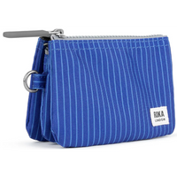 Roka Carnaby Recycled Canvas Pinstripe Denim Light Wash Wallet