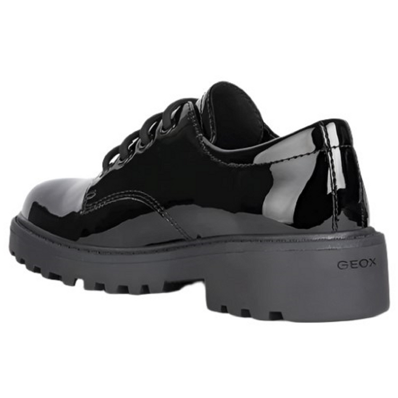 Geox Casey G.C. Patent Black School Shoes