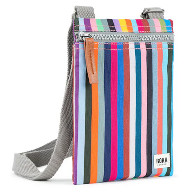 Roka Chelsea Recycled Canvas Multi Stripe Bag