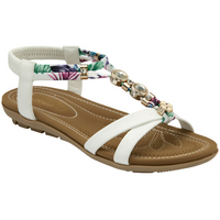 Lotus Claribel White Sandals