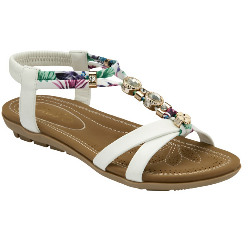 Lotus Claribel White Sandals