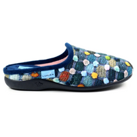 Lunar Crackle Blue Spotty Mule Slippers