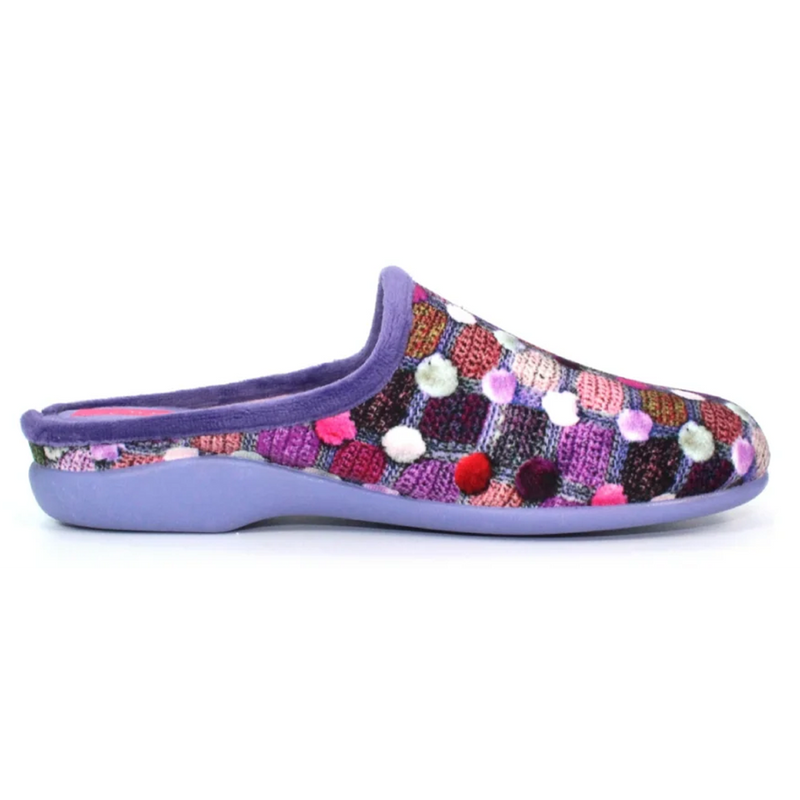 Lunar Crackle Purple Spotty Mule Slippers