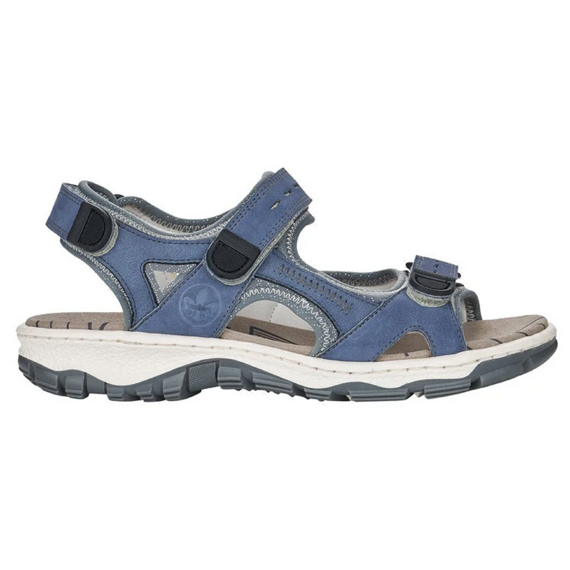 Rieker 68874-14 (Crag 2) Jeans Blue Silver Sandals