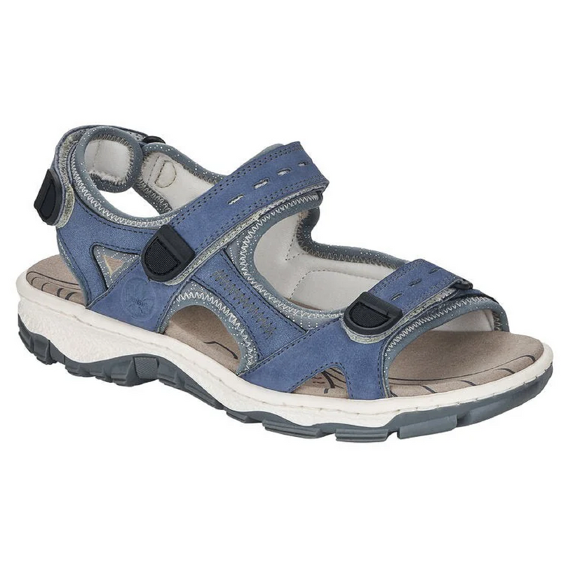 Rieker 68874-14 (Crag 2) Jeans Blue Silver Sandals