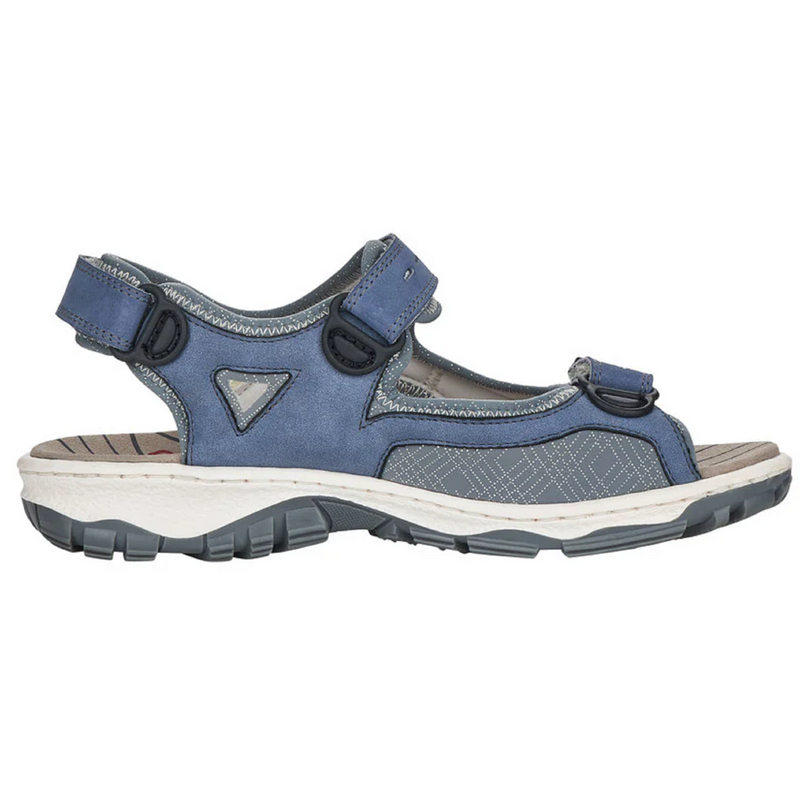 Rieker 68874-14 (Crag 2) Jeans Blue Silver Sandals