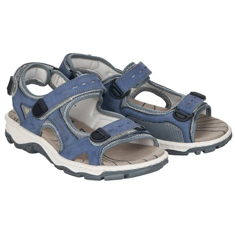 Rieker 68874-14 (Crag 2) Jeans Blue Silver Sandals