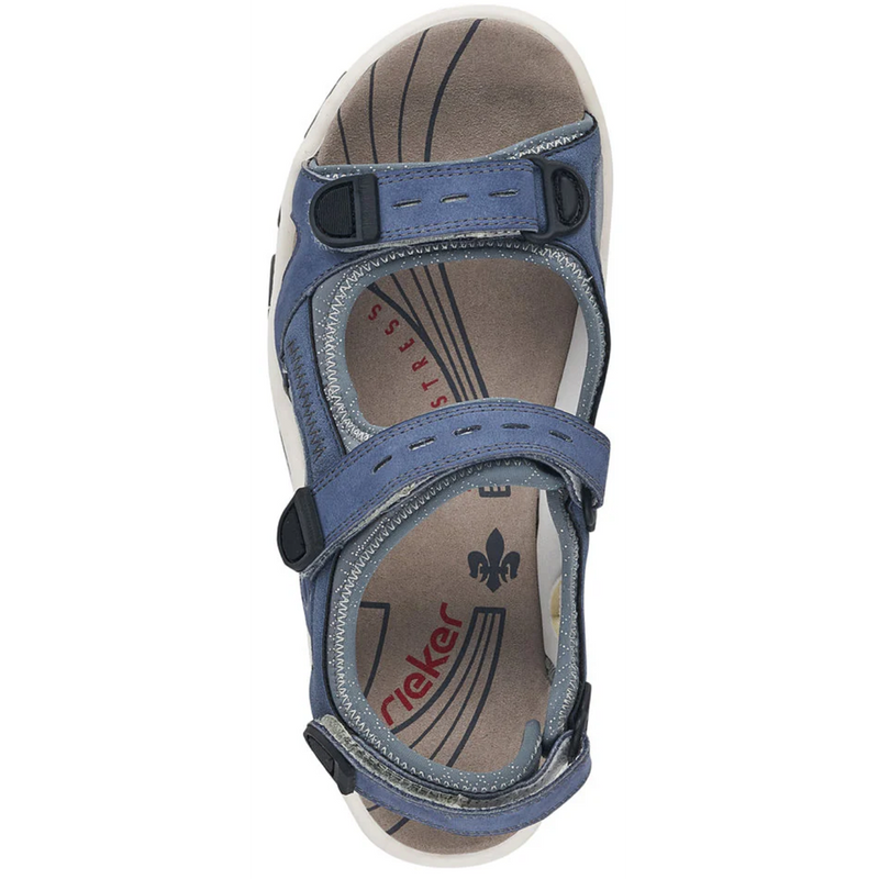 Rieker 68874-14 (Crag 2) Jeans Blue Silver Sandals