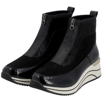 Remonte D0T71-01 (Ebony) Black Ankle Boots