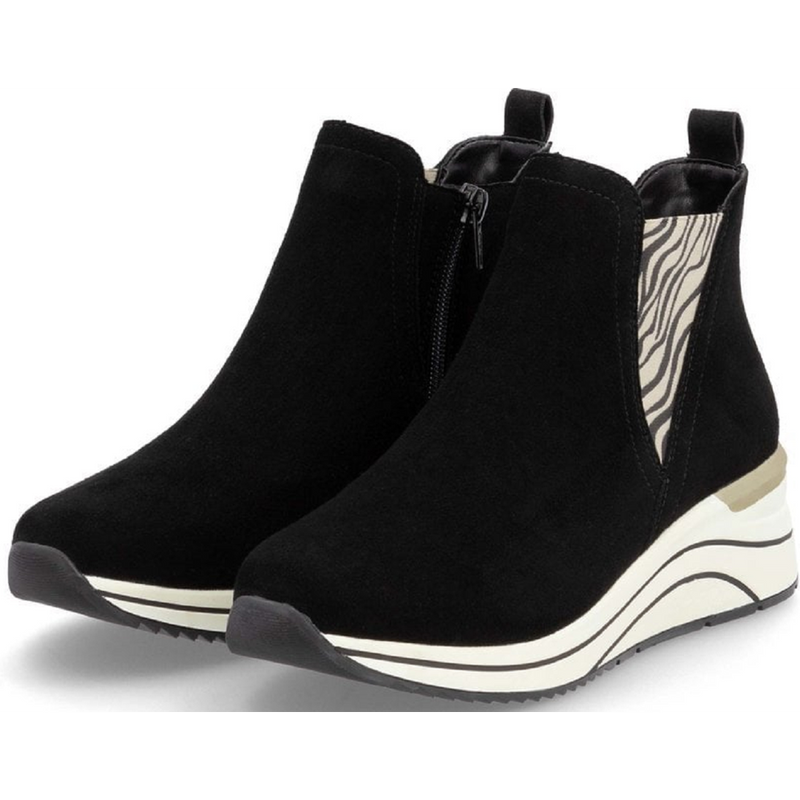 Remonte D0T75-03 (Piano) Black Ankle Boots