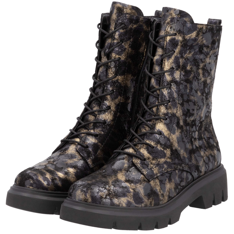 Remonte D1W72-03 (Leopard) Black Ankle Boots