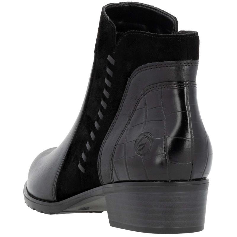 Remonte D6893-02 (Goat) Black Ankle Boots