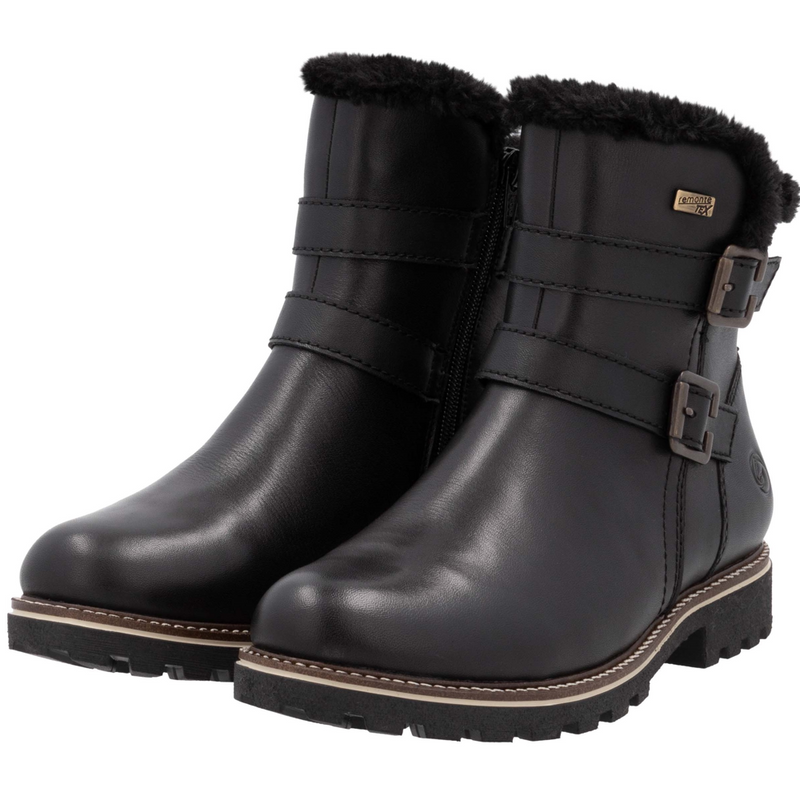 Remonte D8484-00 (Tania) Black Ankle Boots