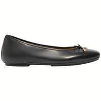 FitFlop Delicato Bow Soft Leather Black Ballerina Shoes