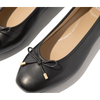 FitFlop Delicato Bow Soft Leather Black Ballerina Shoes