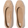 FitFlop Delicato Bow Soft Leather Classic Beige Ballerina Shoes