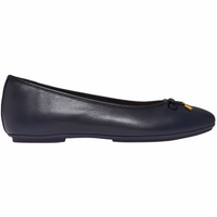 FitFlop Delicato Bow Soft Leather Midnight Navy Ballerina Shoes