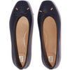 FitFlop Delicato Bow Soft Leather Midnight Navy Ballerina Shoes