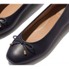 FitFlop Delicato Bow Soft Leather Midnight Navy Ballerina Shoes