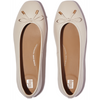 FitFlop Delicato Bow Soft Leather Paris Beige Ballerina Shoes