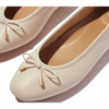 FitFlop Delicato Bow Soft Leather Paris Beige Ballerina Shoes