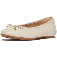 FitFlop Delicato Bow Soft Leather Paris Beige Ballerina Shoes