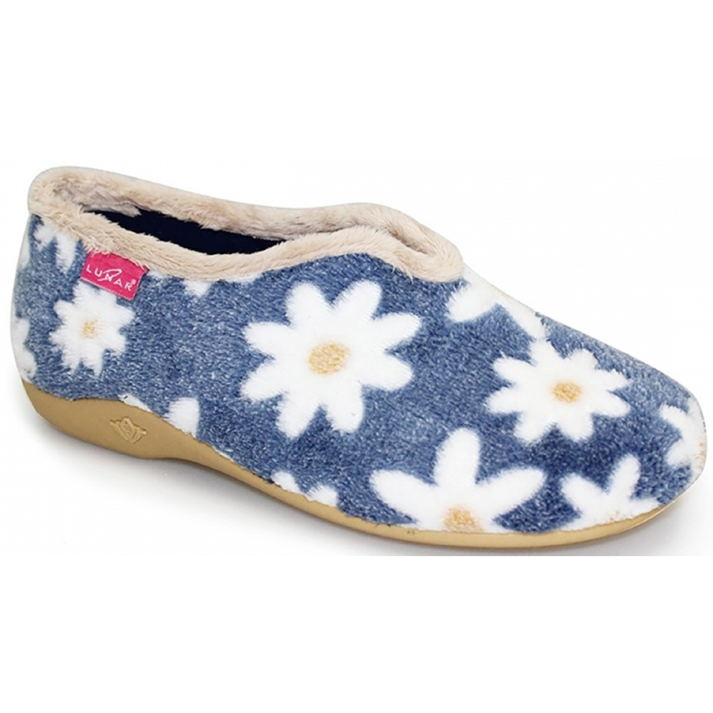 Lunar Daisy Blue Slippers