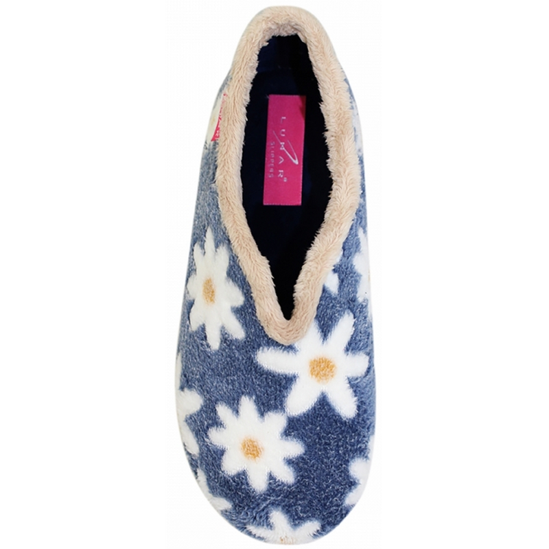Lunar Daisy Blue Slippers